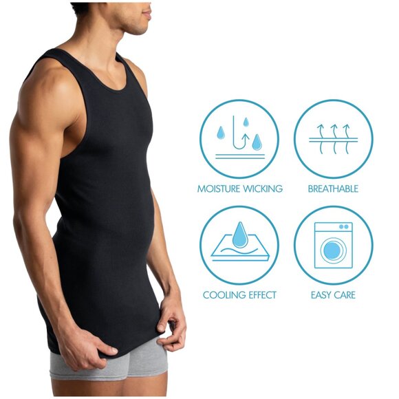 Men's Classic Solid Slim-Fit Cotton Soft Ribbed Slim-Fitting Summer Tank Tops - Picture 5 of 14
